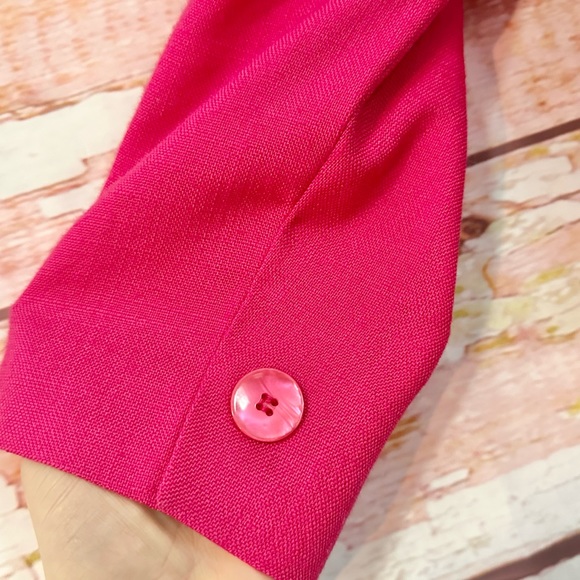 VINTAGE 90s fuchsia pink relaxed fit blazer - Picture 3 of 7